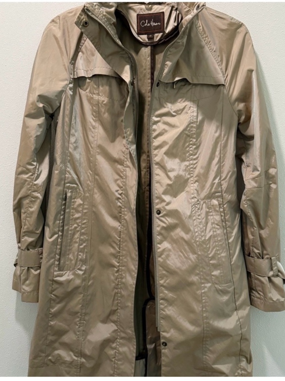 Cole Haan Chic Rain Coat with Back Bow - Picture 2 of 12